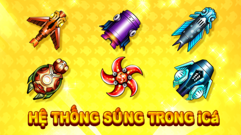 Tổng hợp các loại súng trong game bắn cá được sử dụng rộng rãi